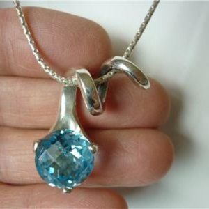 Artisan Blue Topaz & Silver Pendant